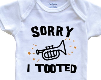 Funny Trumpet Baby Bodysuit - Sorry I Tooted   Baby Bodysuit