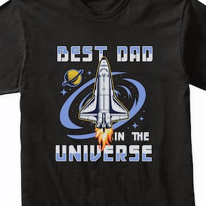 T-shirt pour la fête des pères du meilleur père de l&#39;univers avec la navette spatiale