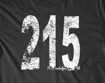 Philadelphia Shirt - Vintage Style Retro Philadelphia Area Code 215 T-Shirt - Philadelphia PA Shirt - Philadelphia Pennsylvania Shirt