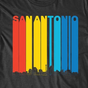 Men&#39;s San Antonio Shirt - Vintage 1970&#39;s Style San Antonio Texas Skyline T-Shirt - San Antonio TX Shirt