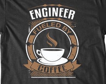 Men's Engineer Shirt - Engineer Fueled By Coffee Funny Engineering T-Shirt by Really Awesome Shirts