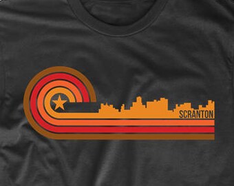 Camiseta de hombre de Scranton - Camiseta estilo retro con el horizonte de Scranton, Pensilvania - Camiseta de Scranton, PA