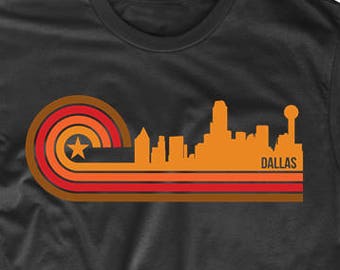 Camiseta Dallas - Camiseta estilo retro con el horizonte de Dallas, Texas - Camiseta Dallas TX para hombre