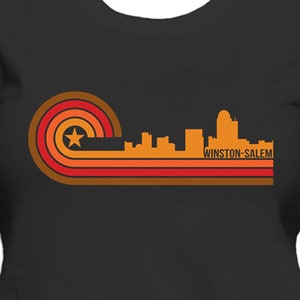 Women&#39;s Winston-Salem Shirt - Retro Style Winston-Salem North Carolina Skyline Women&#39;s T-Shirt by Really Awesome Shirts