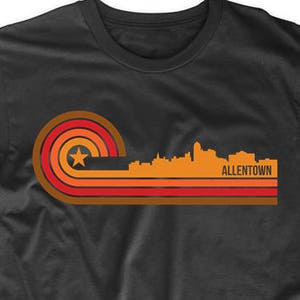 Allentown Shirt - Retro Style Allentown Pennsylvania Skyline T-Shirt - Allentown PA Shirt