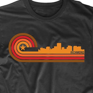 Men&#39;s Richmond Shirt - Retro Style Richmond Virginia Skyline T-Shirt - Richmond VA Shirt - Richmond Virginia Shirt