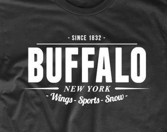 Buffalo New York Wings Sports Snow Since 1832 T-Shirt - Men's Buffalo Shirt - Buffalo NY Shirt
