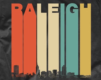 Raleigh Shirt - Vintage Retro 1970's Style Raleigh North Carolina Skyline T-Shirt - Men's Raleigh NC Shirt