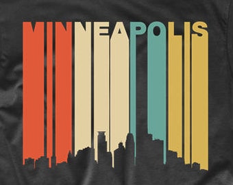 Minneapolis Shirt - Retro 1970's Style Minneapolis Minnesota Skyline T-Shirt - Men's Minneapolis Minnesota Shirt, Minneapolis MN Shirt