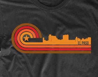 El Paso Shirt - Retro Style El Paso Texas Skyline T-Shirt - Men's El Paso TX Shirt