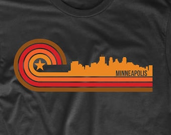 Minneapolis Shirt - Retro Style Minneapolis Minnesota Skyline T-Shirt - Men's Minneapolis MN Shirt - Minneapolis Minnesota Shirt