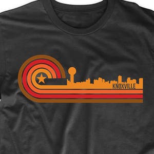 Men's Knoxville Shirt Retro Style Knoxville Tennessee Skyline T-Shirt Knoxville TN Shirt image 1