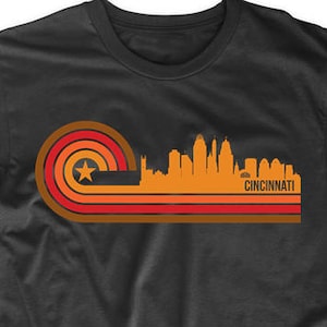 Cincinnati Shirt - Retro Style Cincinnati Ohio Skyline T-Shirt - Men&#39;s Cincinnati Shirt - Cincinnati OH Shirt