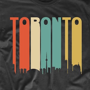Toronto Shirt For Men - Vintage Retro 1970&#39;s Style Toronto Canada Cityscape Downtown Skyline T-Shirt - Men&#39;s Toronto Shirt