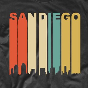 Men&#39;s San Diego Shirt - Vintage Retro 1970&#39;s Style San Diego California Downtown Skyline T-Shirt - San Diego CA Shirt
