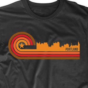Portland Maine Shirt - Retro Style Portland Maine Skyline T-Shirt - Men&#39;s Portland ME Shirt