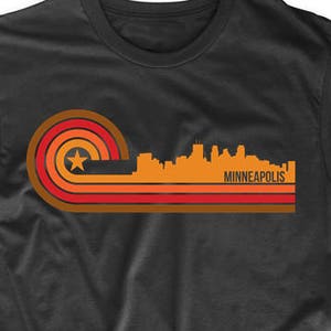 Minneapolis Shirt - Retro Style Minneapolis Minnesota Skyline T-Shirt - Men&#39;s Minneapolis MN Shirt - Minneapolis Minnesota Shirt