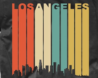 Chemise Los Angeles pour homme - T-shirt style rétro vintage des années 1970 Los Angeles California Downtown - Chemise Los Angeles CA