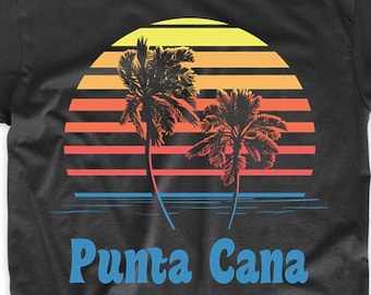 Punta Cana Dominican Republic Sunset Palm Trees Beach Vacation T-Shirt by Really Awesome Shirts