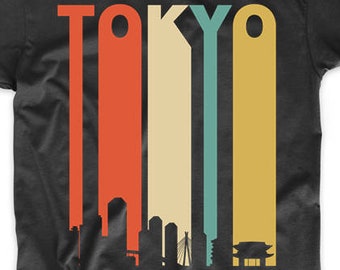 Men's Tokyo Shirt - Vintage Retro 1970's Style Tokyo Japan Cityscape Downtown Skyline T-Shirt