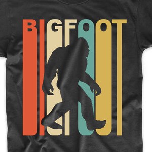 Men&#39;s Bigfoot Shirt - Retro 1970&#39;s Style Sasquatch Silhouette T-Shirt - Bigfoot Shirt For Men