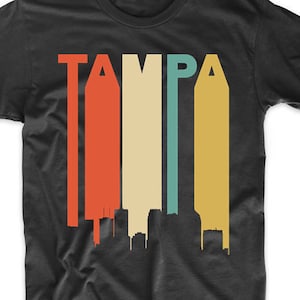 Mens Tampa Florida Shirt - Retro 1970&#39;s Style Tampa Florida Cityscape Downtown Skyline T-Shirt - Tampa Shirt - Tampa FL Shirt