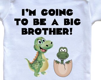 Une pièce dinosaure Je vais être un grand frère - Faire-part de nouveau bébé pour frère et sœur