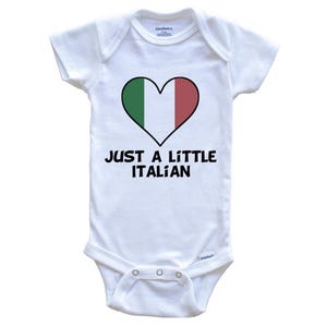 Just A Little Italian Baby Bodysuit - Funny Italy Flag   Baby Bodysuit