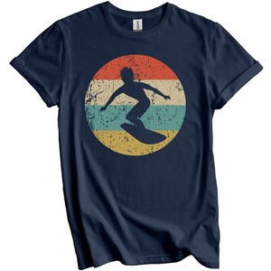Surfing Shirt - Vintage Retro Surfer T-Shirt - Surfing Gift - Surfing Icon Shirt Navy Blue