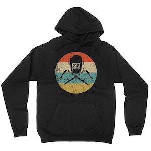 Welding Hooded Sweatshirt - Welding Mask Welding Torches Silhouette Retro Welder Hoodie