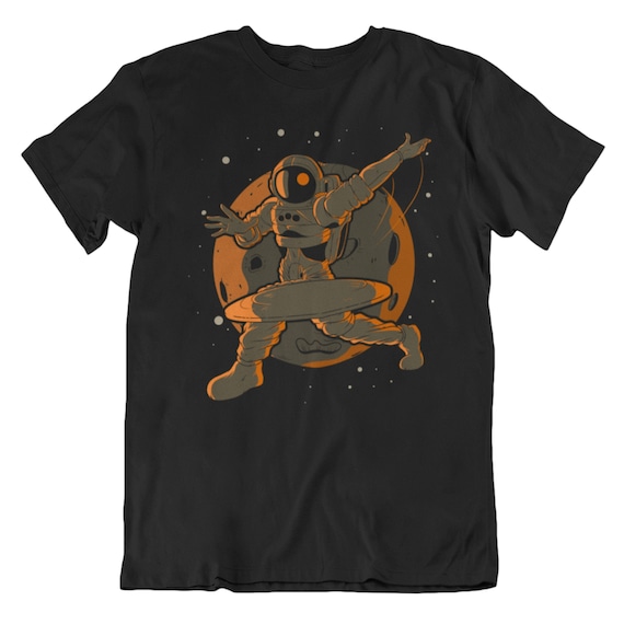 Men's Disc Golf Shirt - Disc Golf Astronaut Outer Space Spaceman T-Shirt