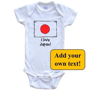 Japanese Flag Custom Text Personalized Baby Bodysuit - Japan Flag Baby Bodysuit
