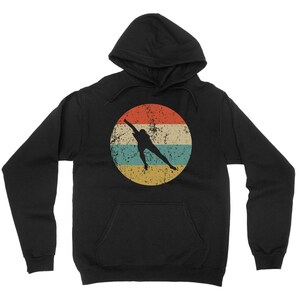Speed Skating Hoodie - Retro Speed Skater Hooded Sweatshirt - Speed Skating Icon Hoodie