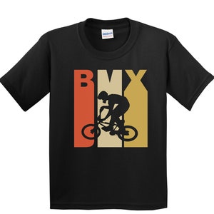 Kids BMX Shirt - Retro 1970&#39;s Style BMX Bike Rider Sports Youth T-Shirt by Really Awesome Shirts