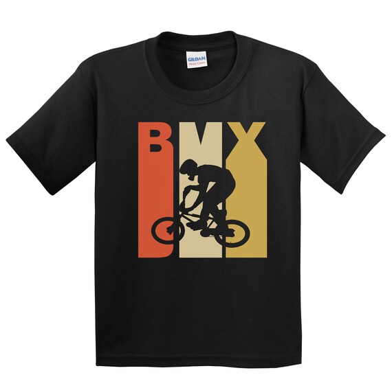 Kids BMX Shirt Retro 1970 s Style BMX Bike Rider Sports Youth T shirt by Really Awesome Shirts Etsy Canada