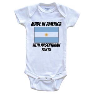 Made In America With Argentinian Parts Argentina Flag Funny   Baby Bodysuit - Cute One Piece Baby Bodysuit