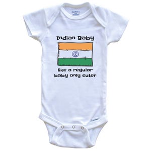 Indian Baby Like A Regular Baby Only Cuter Funny India Flag Baby Bodysuit - Funny Baby Shower Gift