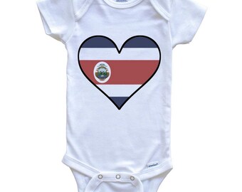 Body de bebé con la bandera de Costa Rica - Lindo corazón con la bandera de Costa Rica - Body de bebé de Costa Rica