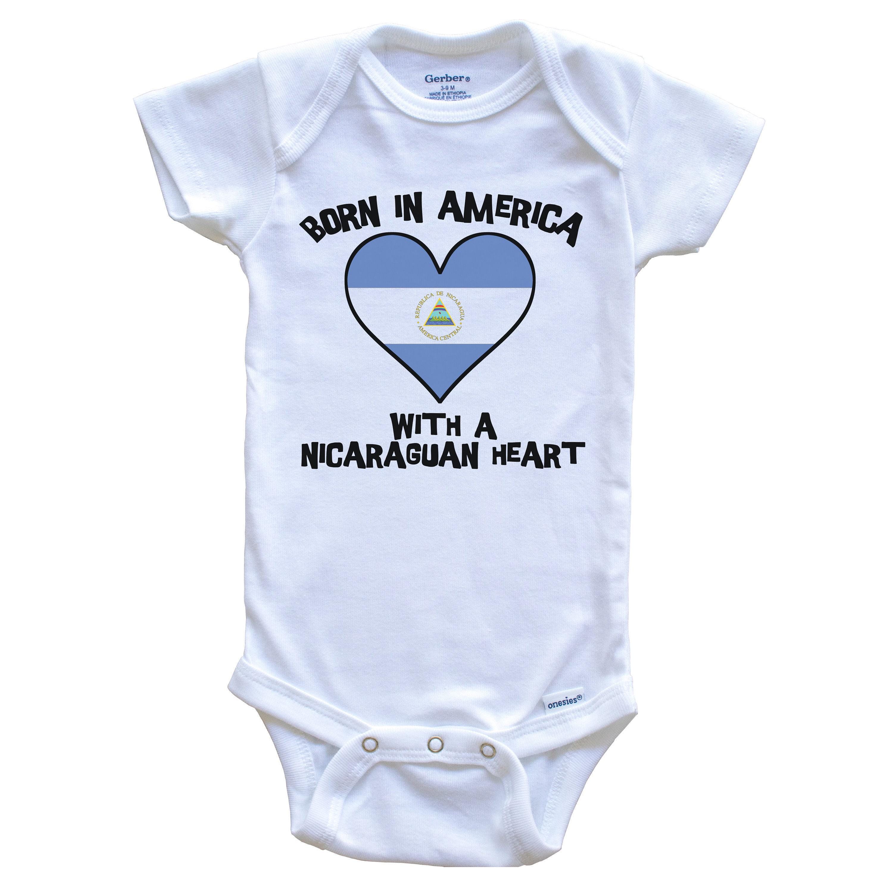 50% Amercan 50% Ncaraguan 100% Cute Ncaragua US Baby Bodysut...