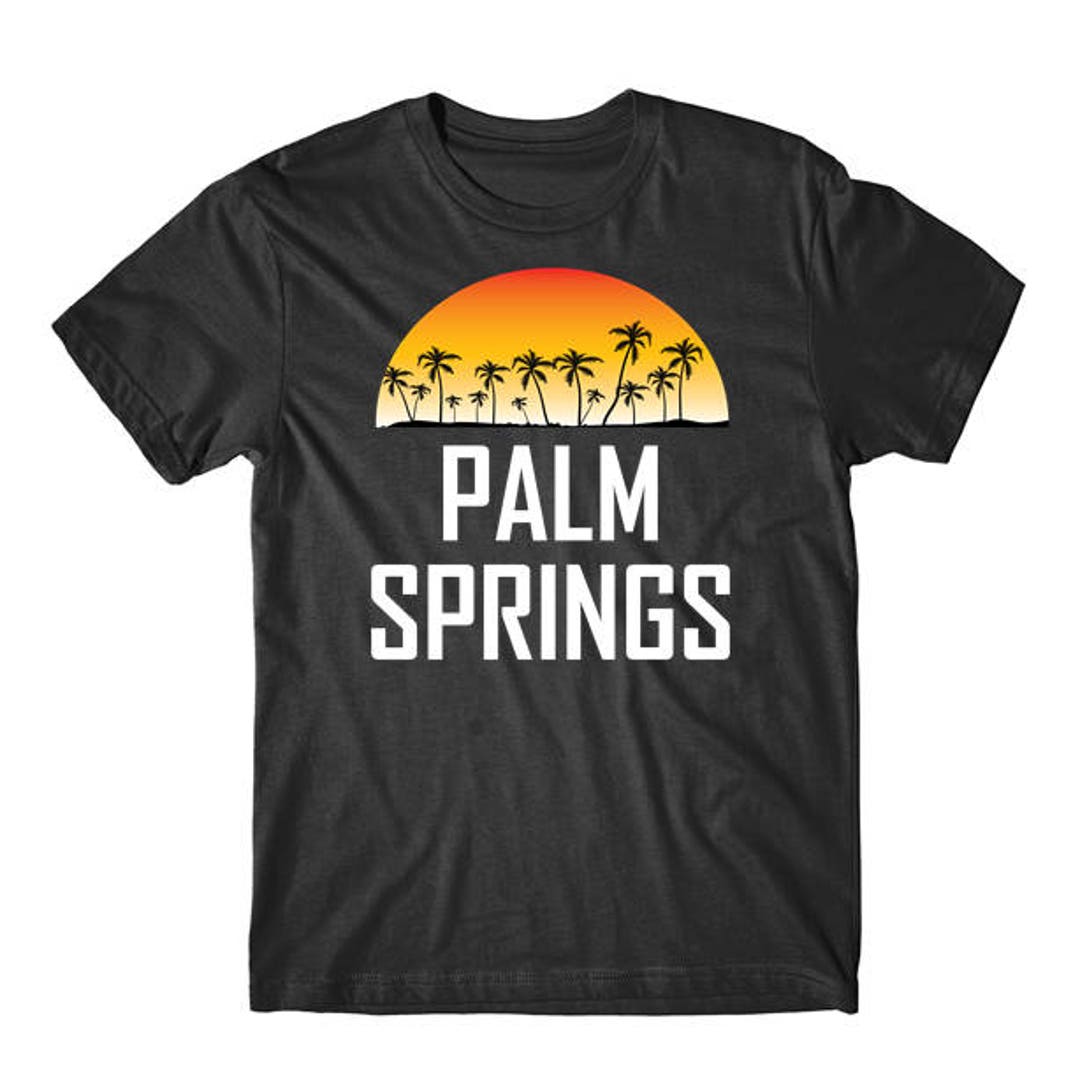 Men's Palm Springs Shirt Palm Springs California Sunset and Palm