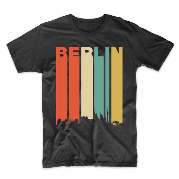 Men's Berlin Shirt - Vintage Retro 1970's Style Berlin Germany Cityscape Downtown Skyline T-Shirt