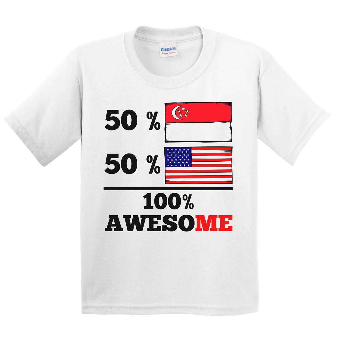 BABYL LIVE IN SINGAPORE Tシャツ XLサイズ Kids Singapore Shirt - 50 Percent Singaporean 50 Percent American