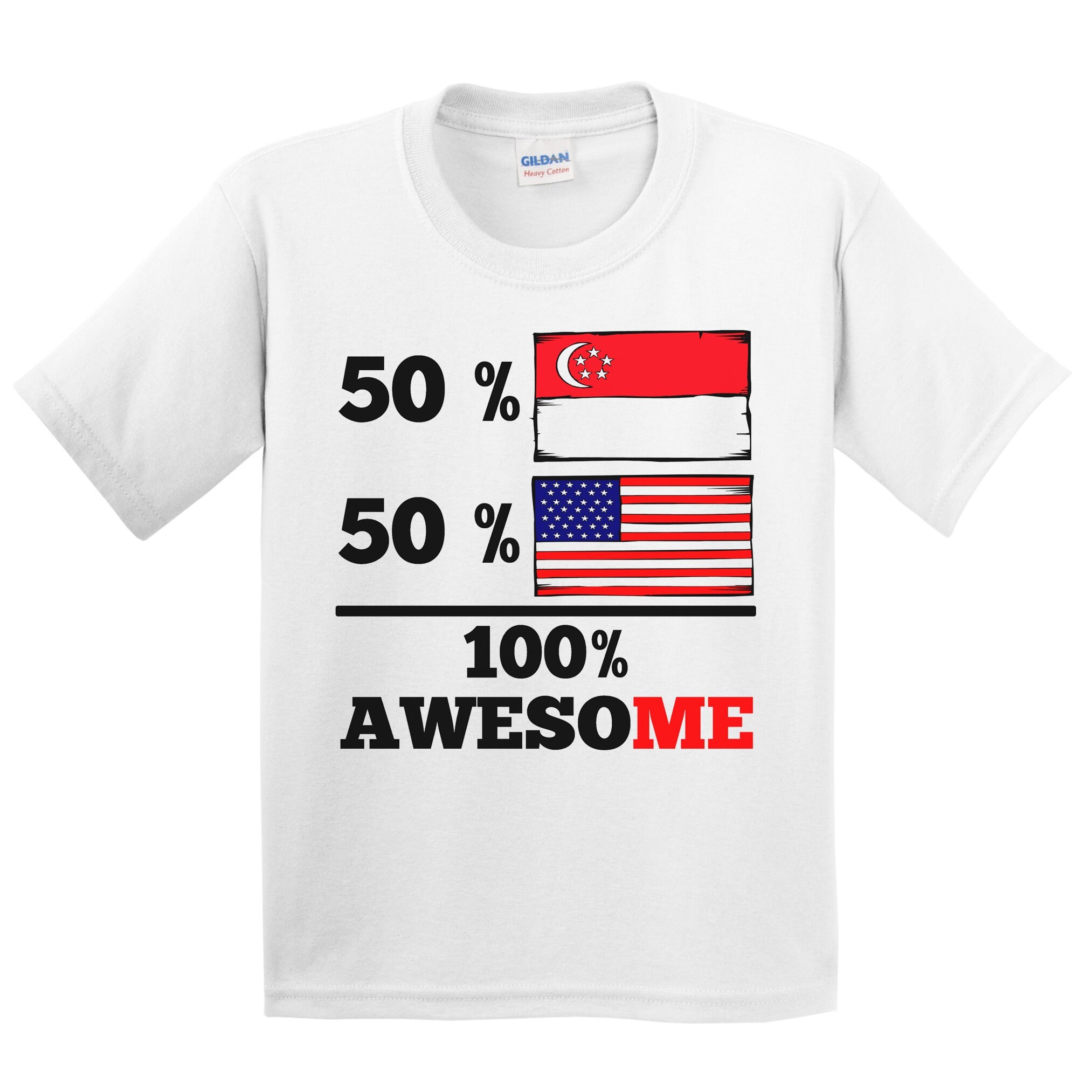BABYL LIVE IN SINGAPORE Tシャツ XLサイズ Kids Singapore Shirt - 50 Percent Singaporean 50 Percent American