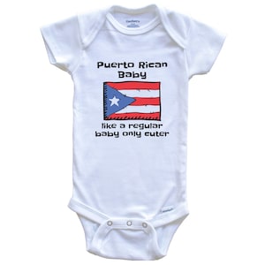 Puerto Rican Baby Like A Regular Baby Only Cuter Funny Puerto Rico Flag Baby Bodysuit - Funny Baby Shower Gift