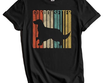 Camiseta Gordon Setter - Camiseta retro de Gordon Setter - Regalo para dueños de Gordon Setter - Silueta de perro estilo vintage con aspecto desgastado y agrietado