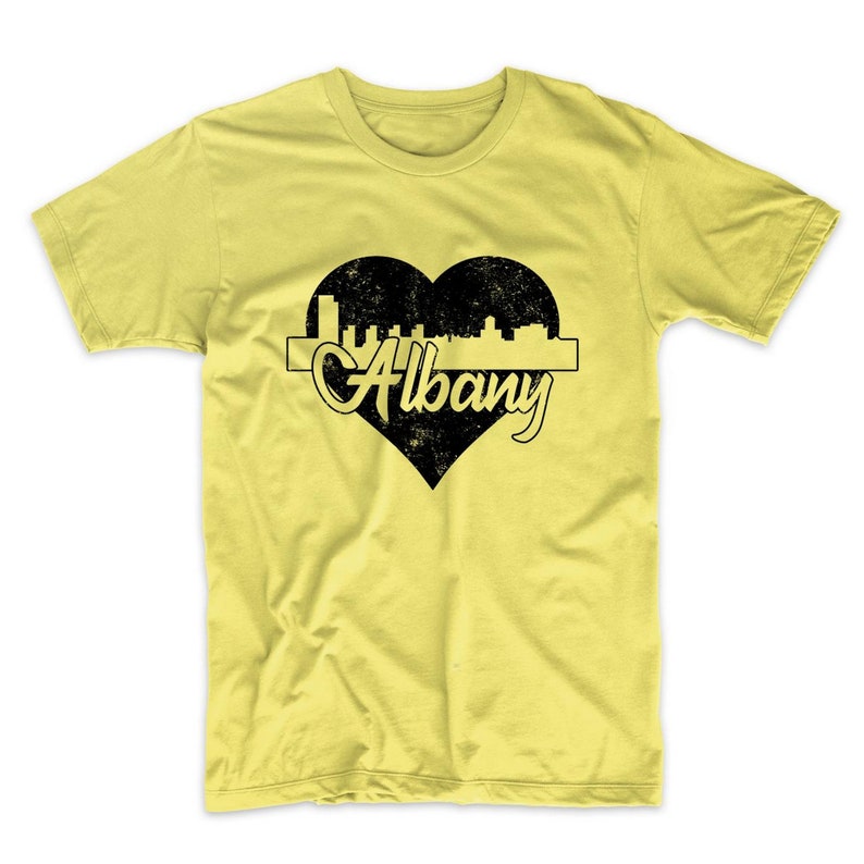 Men's Albany Shirt Retro Albany New York Skyline Heart Etsy
