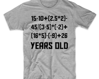 80th Birthday Shirt - 80 Years Old Algebra Equation Funny 80th Birthday Math T-Shirt