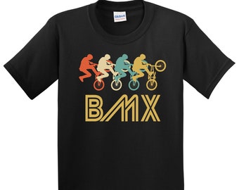 Kids BMX Shirt - BMX Rider Retro Pop Art BMX Graphic Youth T-Shirt