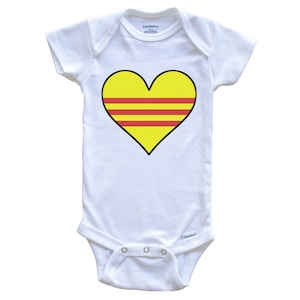 Vietnamese Flag One Piece - Cute Vietnamese Flag Heart - Vietnam   Baby Bodysuit