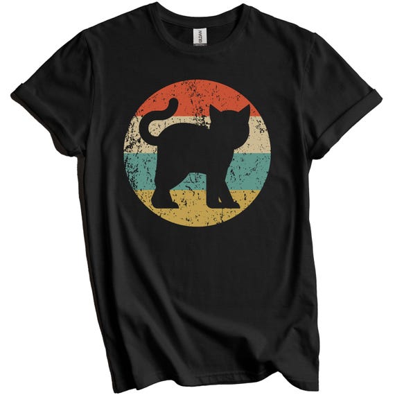 Retro Cat Shirt - Cat Lover Gift - Retro Kitten Icon T-Shirt - Cat Mom Shirt, Cat Dad Shirt